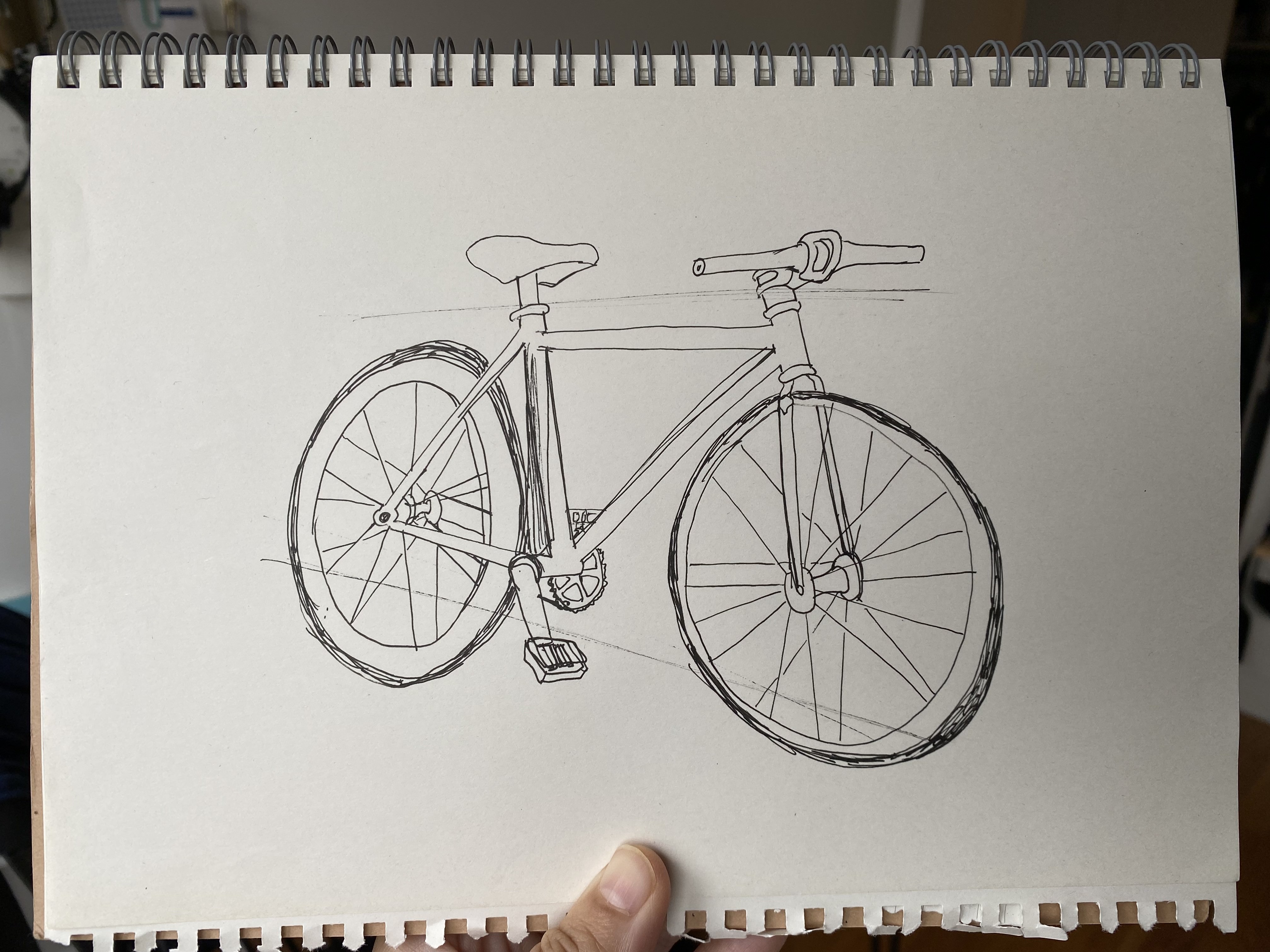 A less rudimentary sketch of a bicycle
