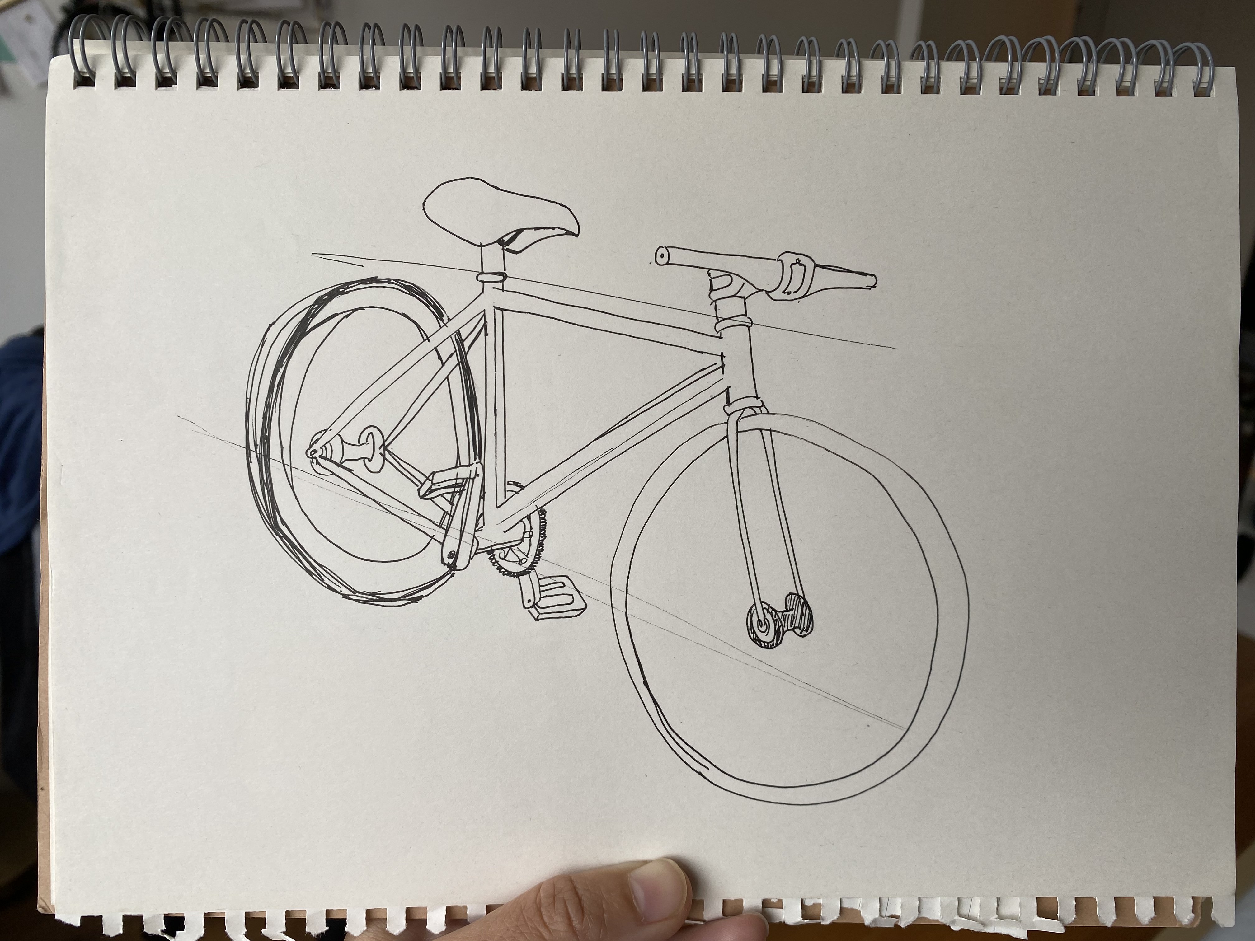 A less rudimentary sketch of a bicycle similar to the 2nd